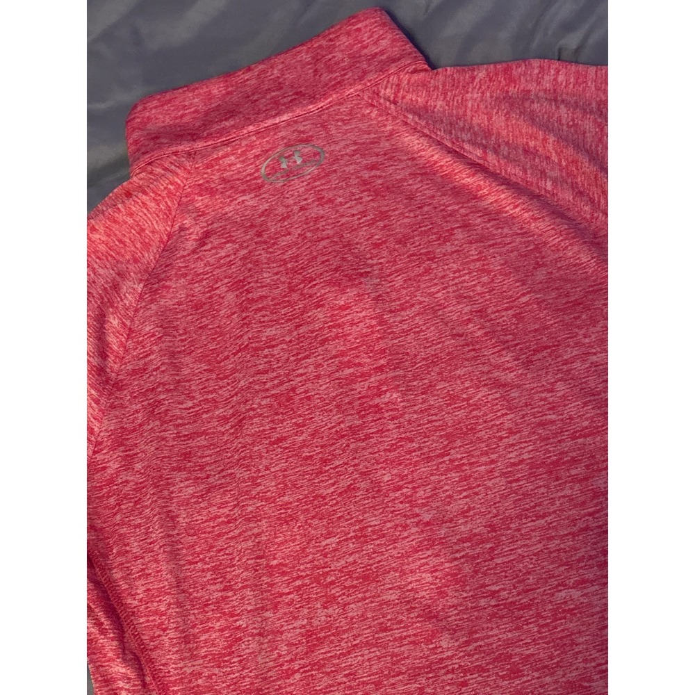 Under Armour HeatGear Women's Heather Red Loose Fit 1/4 Zip Pullover, Size L - Picture 4 of 7